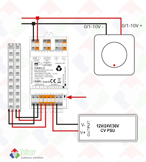 Variateur led 12/24V - 0/1~10V ou bouton poussoir